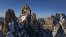 Aerial view from around 3,000 - 3,500 metres in the high Alps.