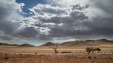 Namibia’s arid gravel plains are so incredibly hot that rain often evaporates before it hits the ground.