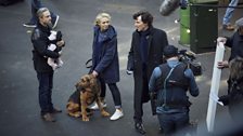 Martin Freeman, Amanda Abbington & Benedict Cumberbatch on location