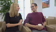 Chris and Holly in the waiting room