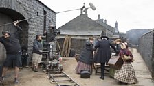 Charlie Murphy, Jonathan Pryce, Chloe Pirrie & Finn Atkins as Anne, Patrick, Emily & Charlotte Bronte