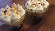 Clementine, ginger cake and white chocolate trifle