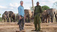 Gordon Buchanan together with elephant expert, Benjamin Kyalo from the David Sheldrick Wildlife Trust.