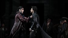 Elliot Madore as Mercutio and Vittorio Grigolo as Roméo