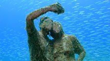 Installations in an underwater museum 15 metres below the sea