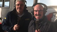 Liam Beckett (right) joins Grant Cameron (left) for Crusaders v Cliftonville