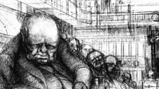 Gerald Scarfe's sketch of Winston Churchill