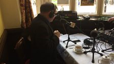 Paddy begins the broadcast from The Punch Hotel