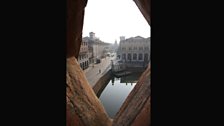 View from Castello over the moat