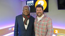 Michael poses with Sir Trevor McDonald