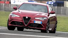 The Alfa Romeo Giulia QV at the Top Gear track