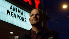 Animal Weapons sign at the cinema with Doug Emlen