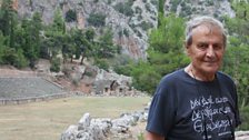 Tony Harrison at the ancient stadium of Delphi