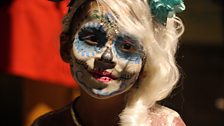 Child at Day of the Dead festivities in Oaxaca