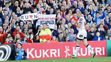 Ruan Pienaar leaves the field at Kingspan Stadium for the final time