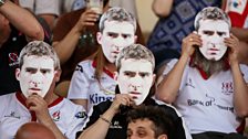 Zebre vs Ulster: Ulster fans wear Ruan Pienaar masks in Parma, Italy