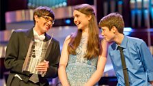 Martin, Sophie and Elliott receive applause from the audience after their fanstastic performances