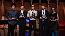 The five Semi Finalists of 鶹ƵAV Young Musician 2016 hold their trophies