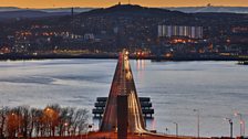 Scotland in Photographs - view of Dundee over the Tay Road Bridge