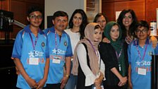 Cricket fans in the studio with Noreen ahead of the Indian, Pakistan game