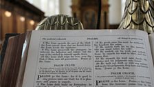 Bible on lectern, Trinity College Cambridge