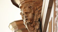 Decoration on case of Trinity College Chapel organ