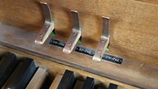 Peddles on the organ of Trinity College, Cambridge