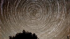 Startrails with ISS Pass