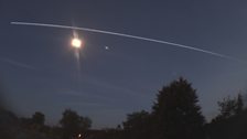 ISS over Jupiter and the Moon