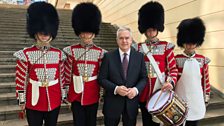 The Drummers and Pipers get into position