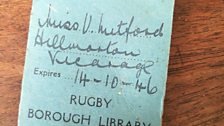 Unity Mitford's library ticket from Hillmorton library