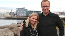 Writer Andri Snær Magnason with Nikki Bedi