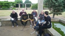 Some members of the Cawston Band held the treasure for Sophie at Waterloo Park in Norwich