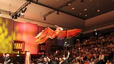 The Firebird Soars above the audience...