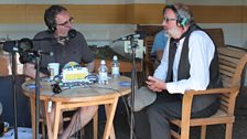 chatting in our make-shift studio at Foxton Locks