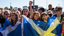 The crowds on Glasgow Green