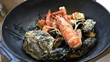 Ayrshire shellfish with garlic butter