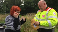 Sophie gets some help from Mark from the blood bike