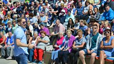 Barry Kirwan sings for the crowds