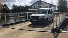 The radio car on the bridge at Heigham Holmes