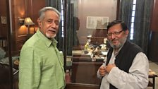 Zareer and Nehru Museum Director Shakti Sinha outside the museum’s recreation of Nehru’s study