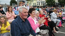 Enjoying the music in the square