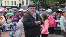 Hugo loves singing in the rain