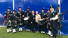 Janice, Sonya and pipe band