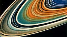 False colour image of Saturn's B-ring and C-ring