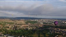 The mass balloon ascent takes shape over Bristol. Photo credit B.Robinson