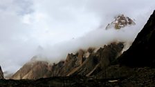 Climbing up towards snout of Bilaford Glacier