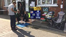 To earn clue three in Stalham, Sophie had to have a go at learning to save a life!