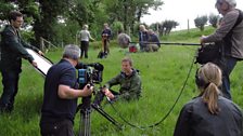 Gavin filming his piece to camera