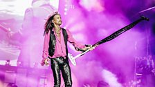 Aerosmith performing at Download Festival 2017